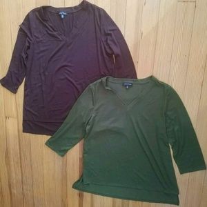 Slinky brand lot of 2 step hem sweater Tunics